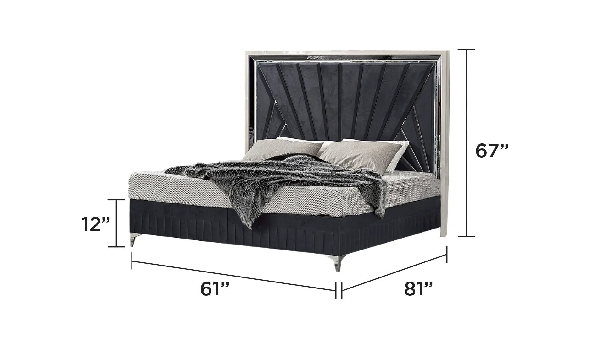 Lavita Modern & Contemporary 5 Pc Queen Upholstered Bedroom Set by HouseOfZazla