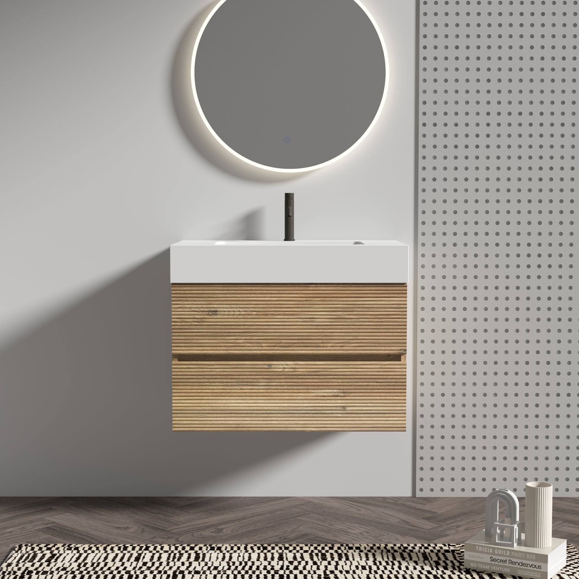 Grace 30 Rough Oak Wall-Mounted Bathroom Vanity by HouseOfZazla