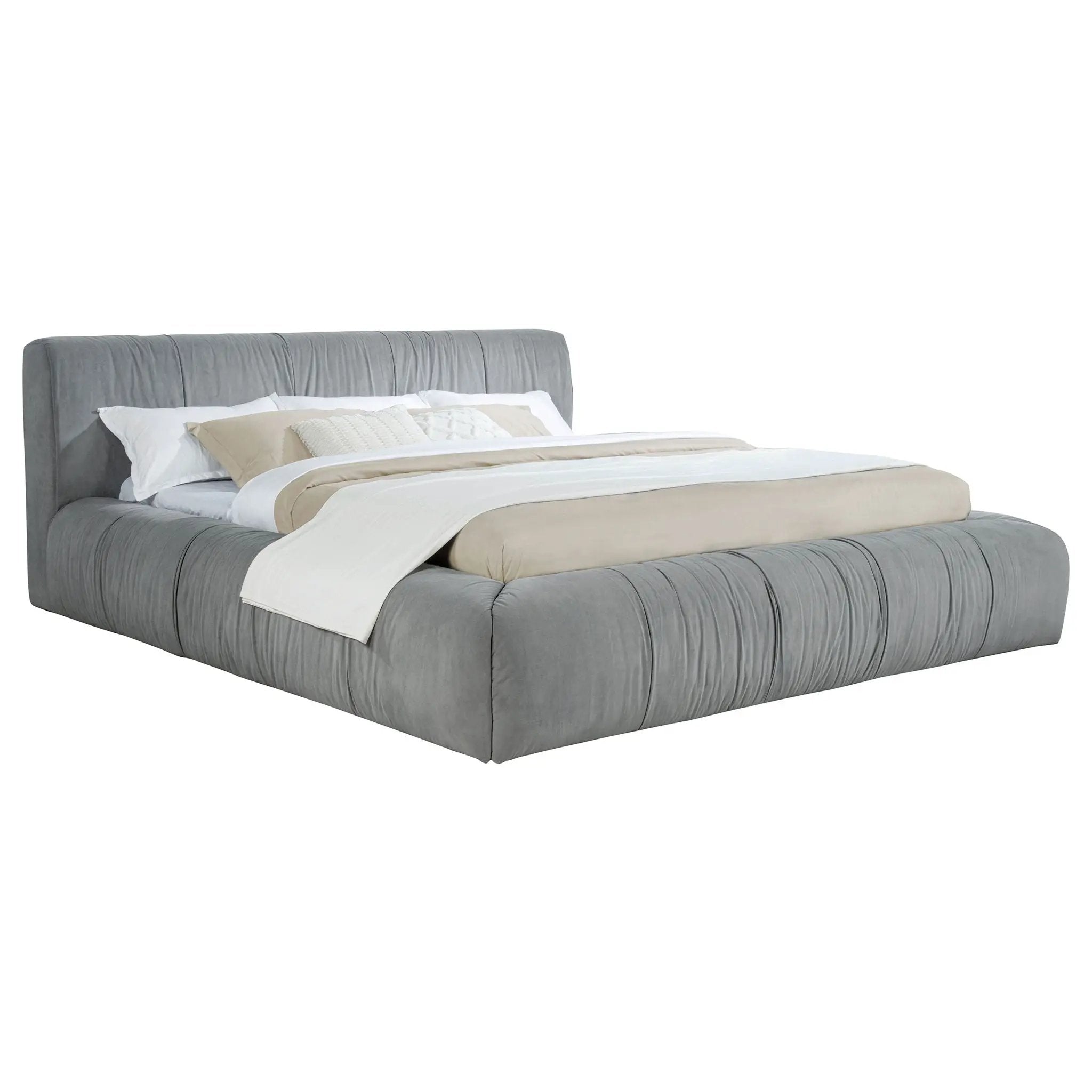 Wilshire Upholstered Eastern King Platform Bed Grey by Unique Piece Furniture