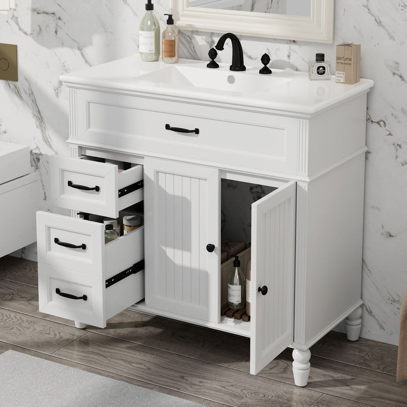 Bathroom Vanity With Sink, Freestanding Cabinet & Drawers by HouseOfZazla