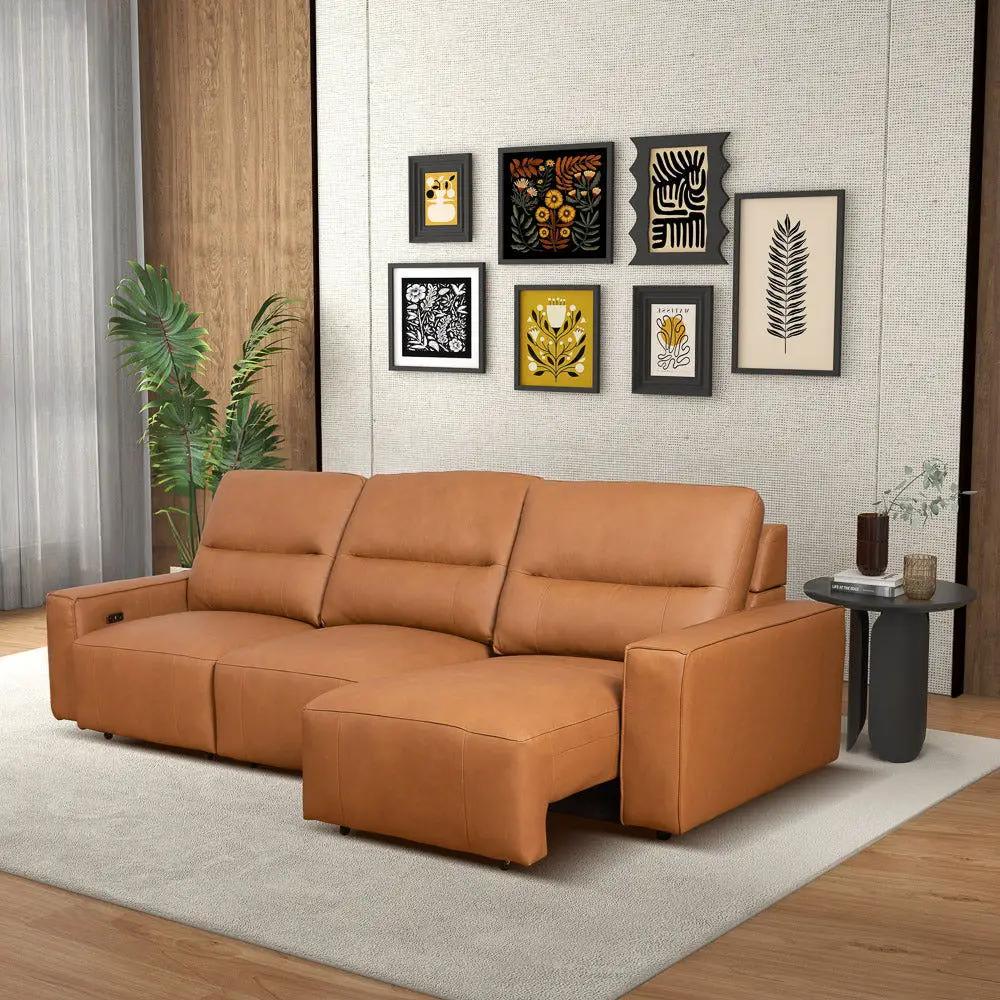 Grant - Triple Power Convertible Sofa - Cognac by Unique Piece Furniture