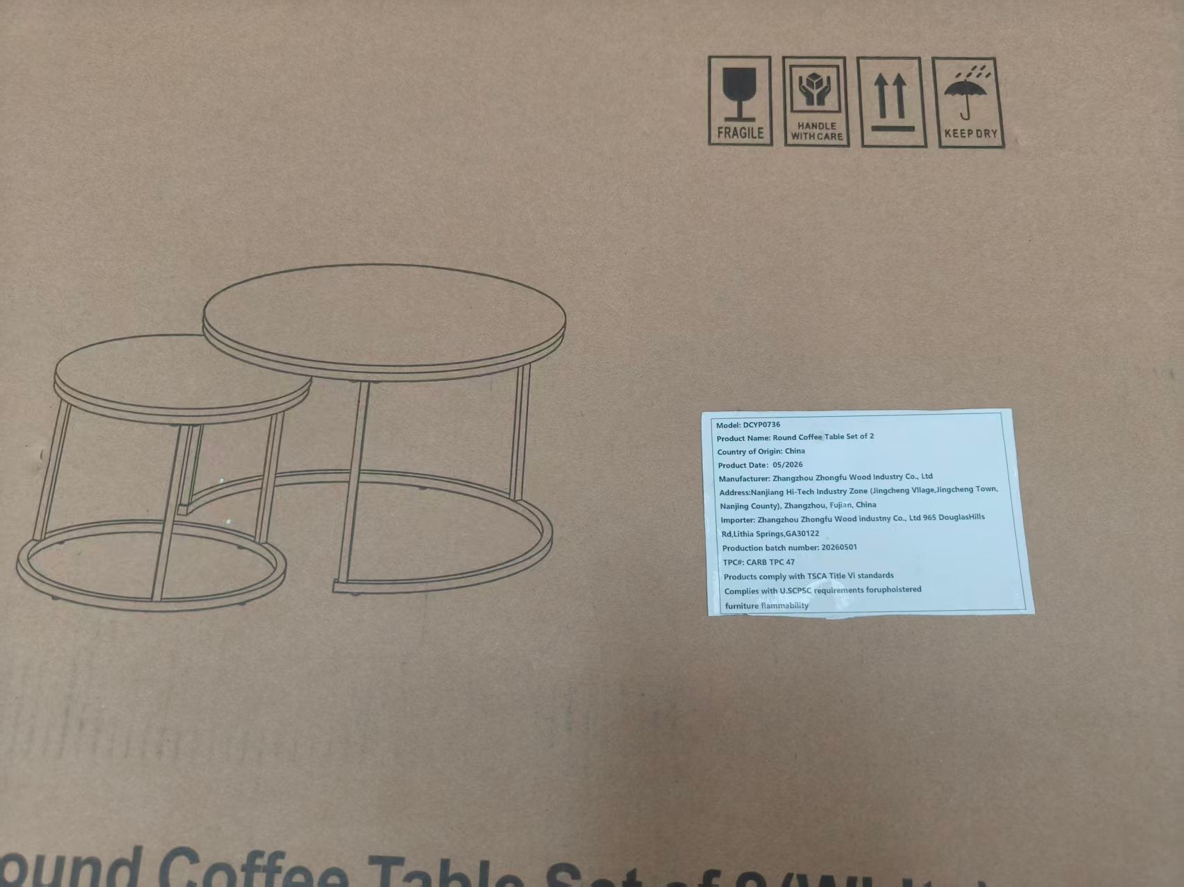 27.6in Nesting Coffee Table Set of 2 by HouseOfZazla