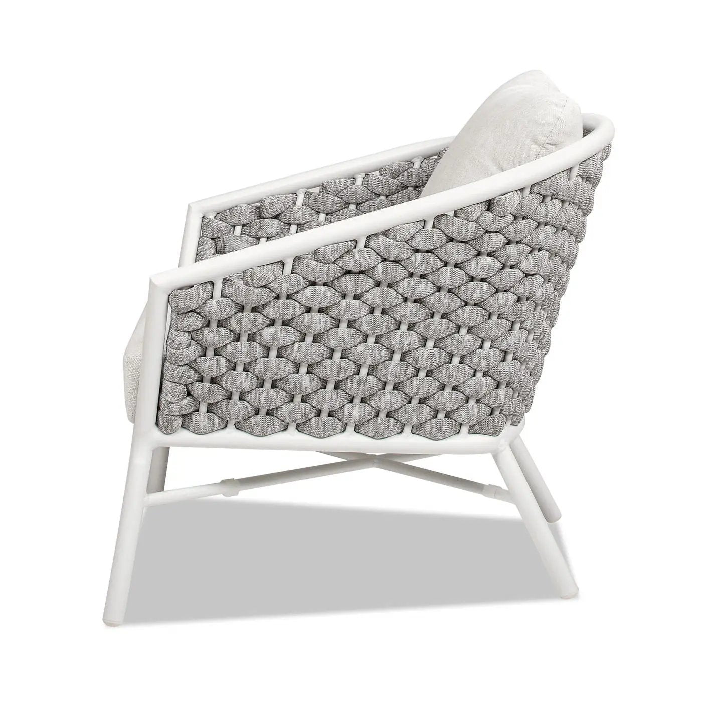 Rowan - Rope Barrel Back Patio Accent Arm Chair (Set of 2) - Optic White by Unique Piece Furniture