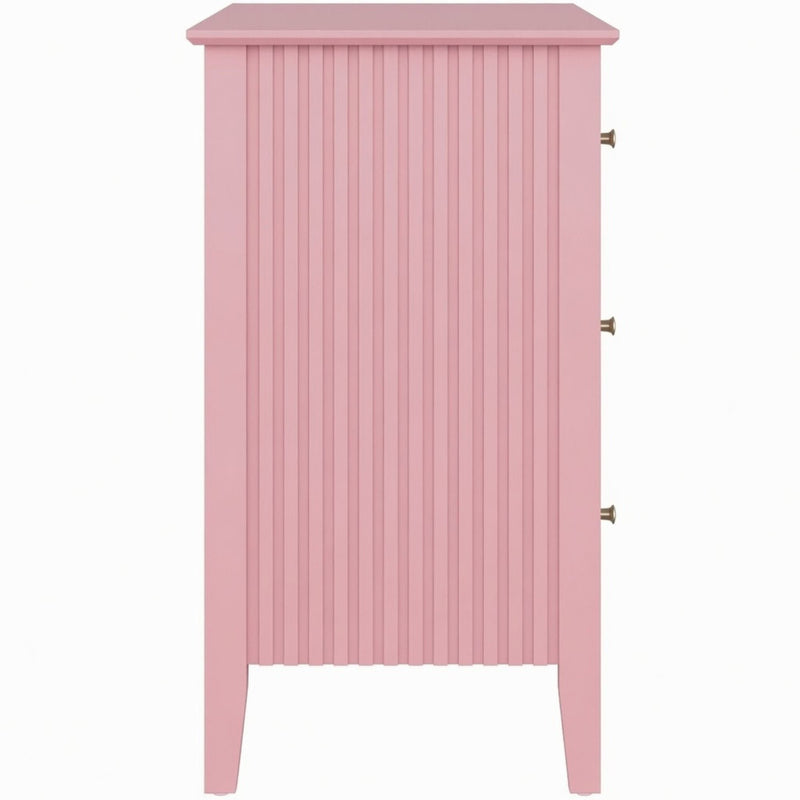 Fluted 3 Drawer Nightstand With Soft Close Slides by HouseOfZazla
