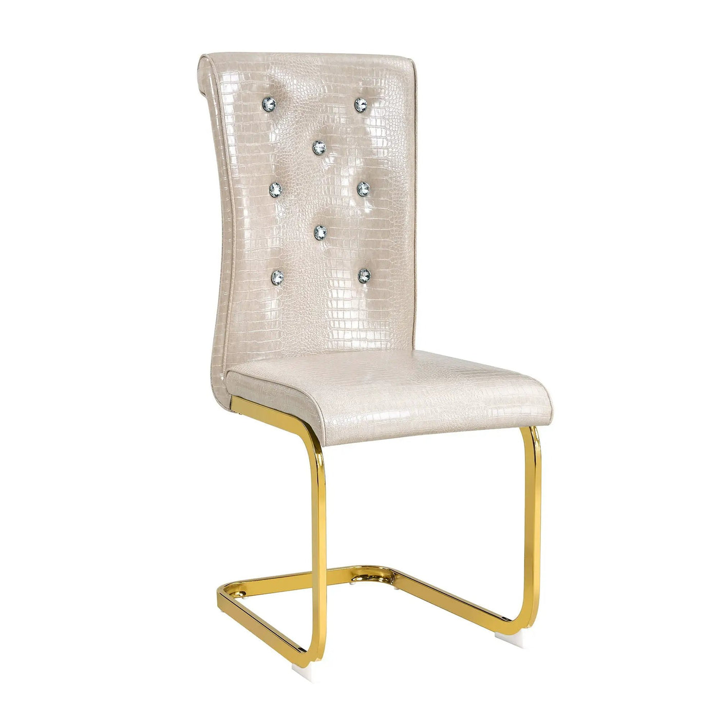Elegant Design Alligator Skin Upholstered Dining Chairs by Unique Piece Furniture