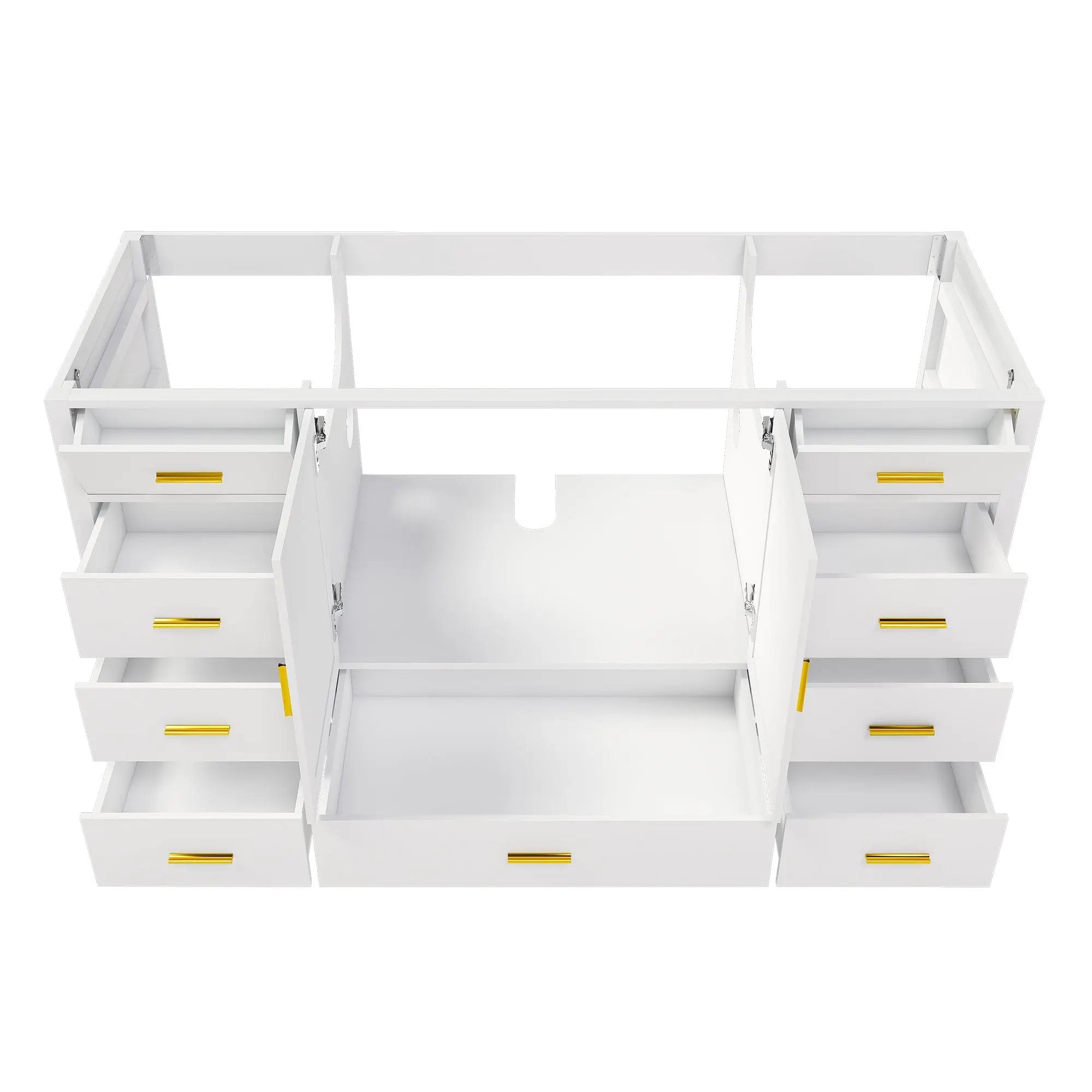 60" Bathroom Vanity Base Cabinet with Storage in White by HouseOfZazla