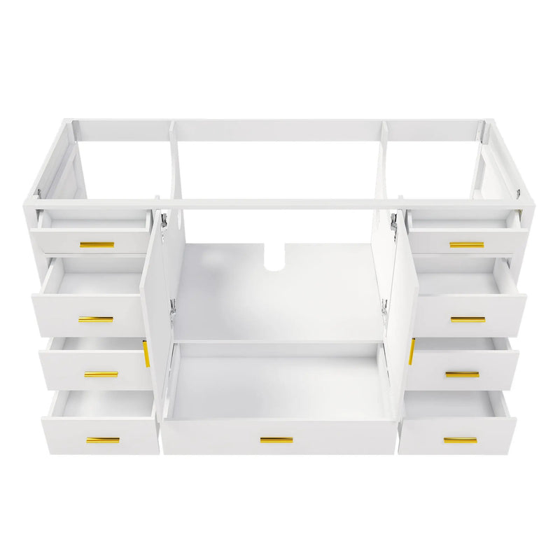 60" Bathroom Vanity Base Cabinet with Storage in White by HouseOfZazla