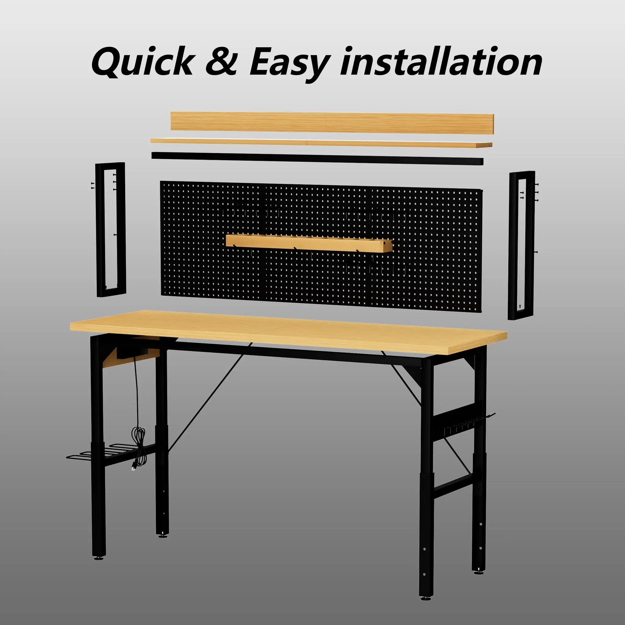 71" Adjustable Workbench with Pegboard by HouseOfZazla