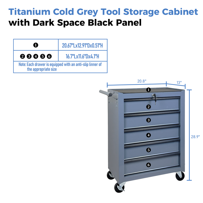Rolling Metal Tool Chest with 5 Drawers by HouseOfZazla