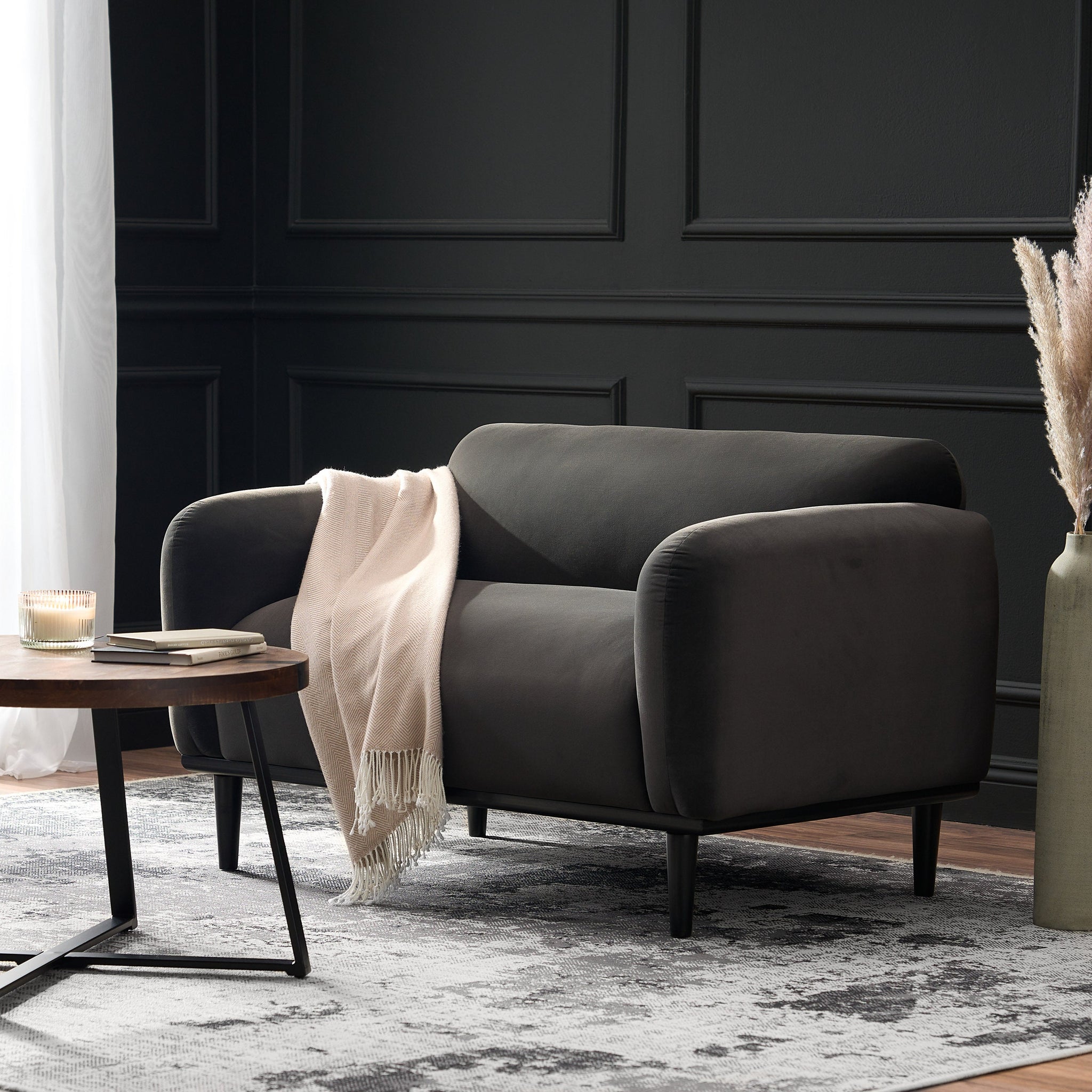 Loveseat Sofa - 50" Dark by HouseOfZazla