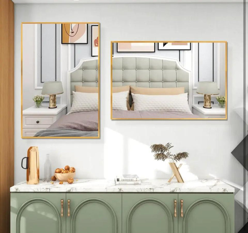 FANYUSHOW Rectangular Wall Mirror with Gold Metal Frame, 24X36 Inch Rectangle Mirror, Gold Bathroom Vanity Mirror Farmhouse, Anti-Rust, Tempered Glass by Selzalot