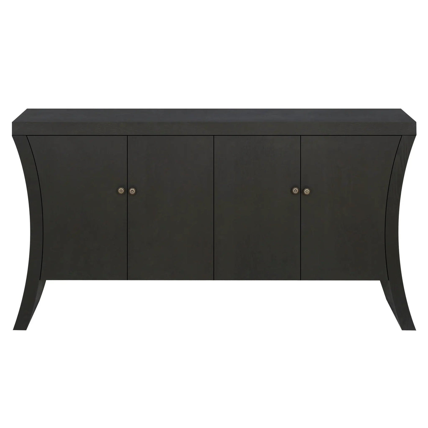 Refined Industrial 4 Door Credenza With Arc Legs & Clasps by HouseOfZazla
