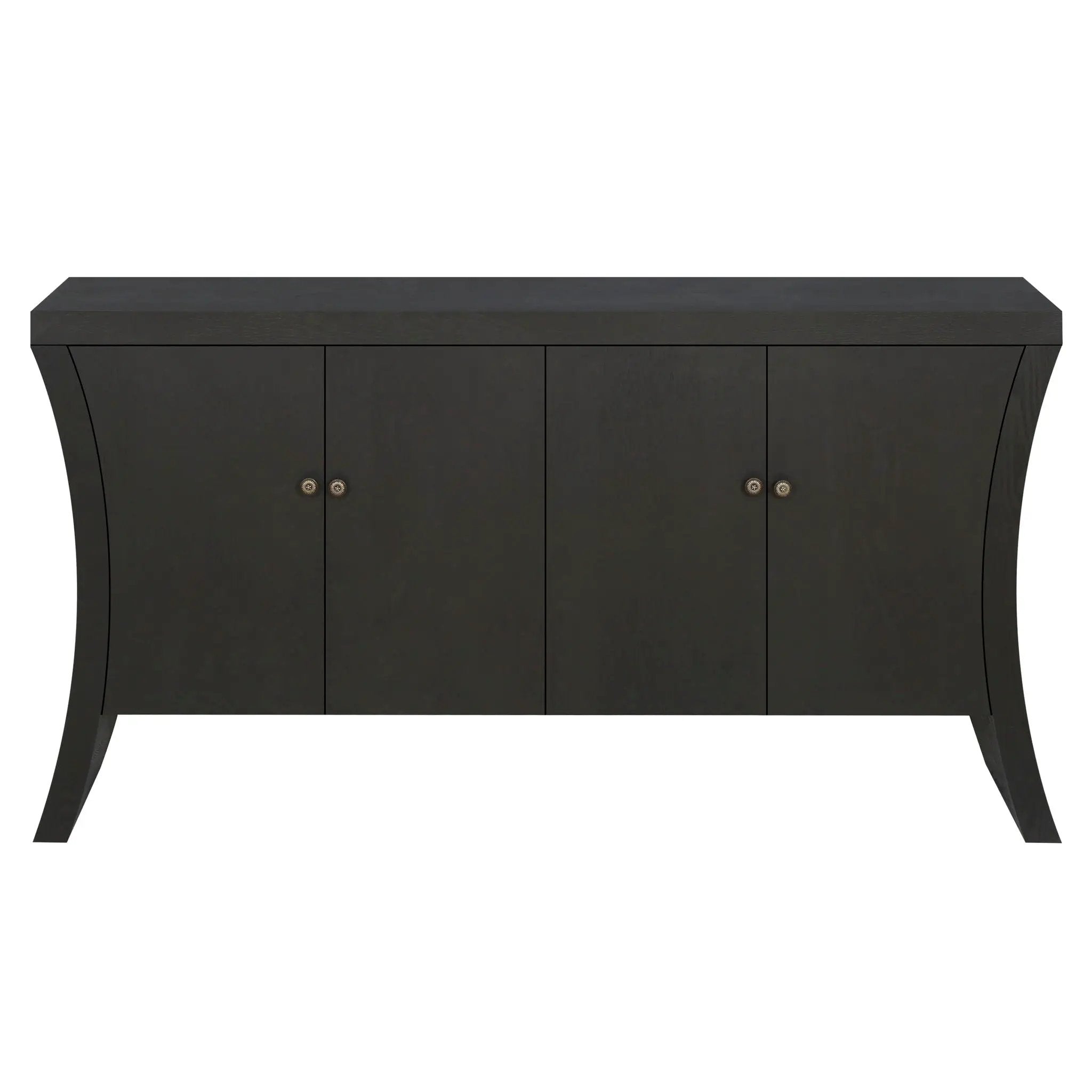 Refined Industrial 4 Door Credenza With Arc Legs & Clasps by HouseOfZazla