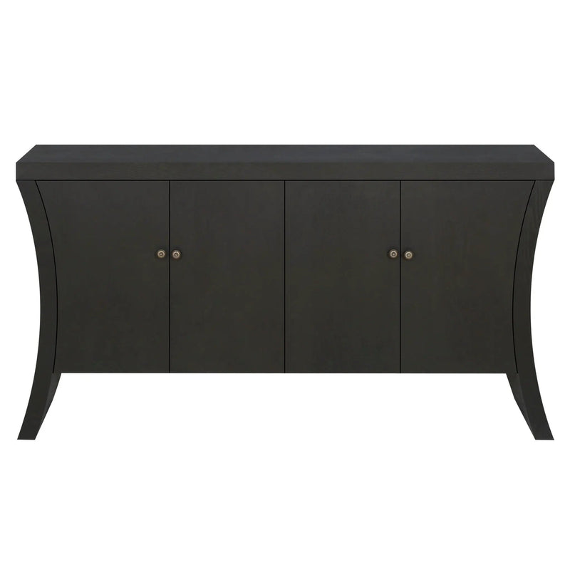 Refined Industrial 4 Door Credenza With Arc Legs & Clasps by HouseOfZazla