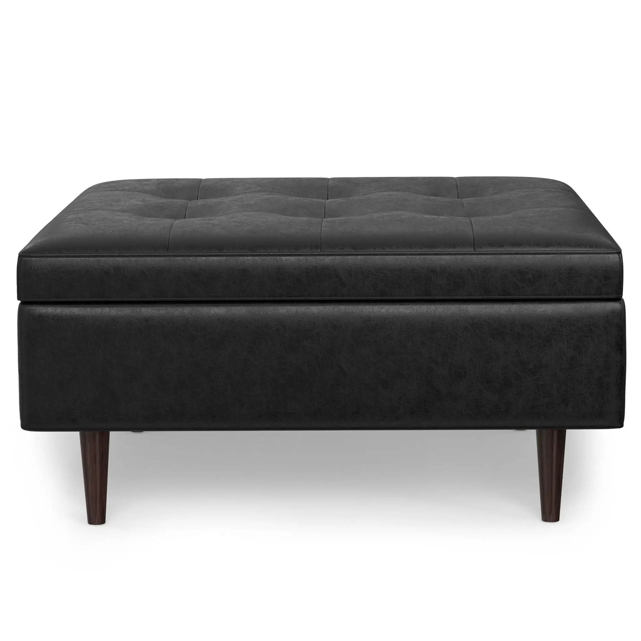 Shay - Large Square Coffee Table Storage Ottoman Mid-Century Style by Unique Piece Furniture
