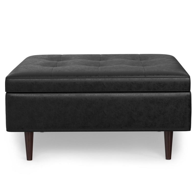 Shay - Large Square Coffee Table Storage Ottoman Mid-Century Style by HouseOfZazla