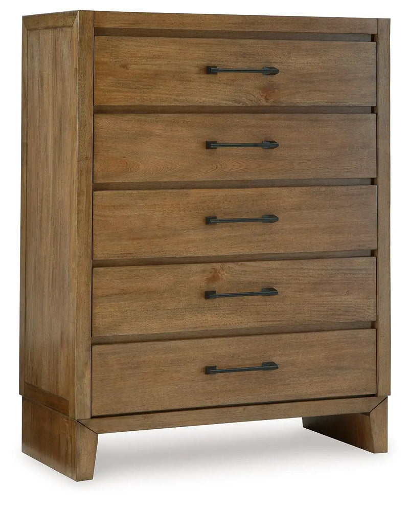 Sherbana - Five Drawer Chest - Light Brown by Unique Piece Furniture