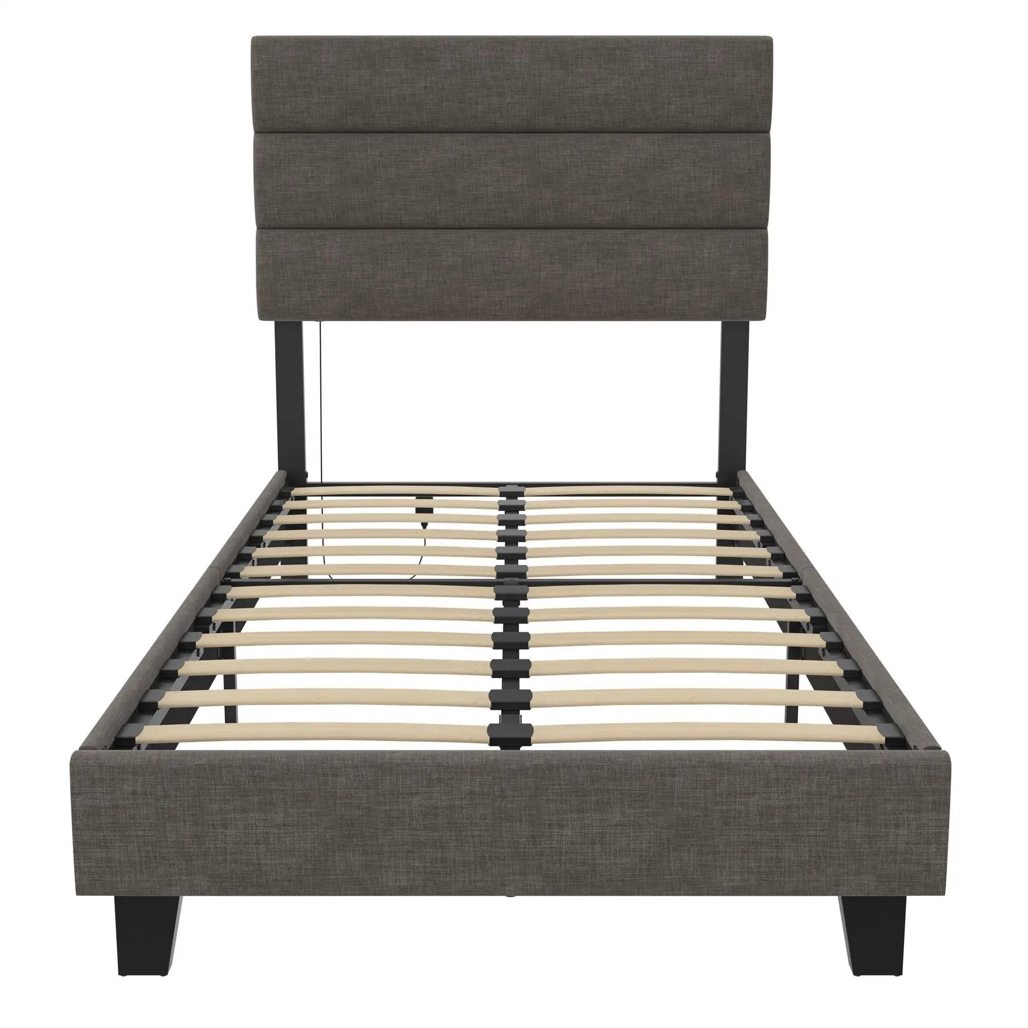 Paloma - Twin Bed With Dual USB Port - Linen by Unique Piece Furniture