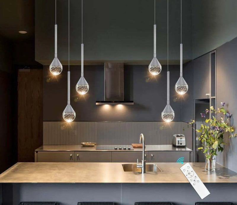 HAIXIANG Mini Chandeliers 3-Lights Modern Chrome Light Pendant Lights by Selzalot