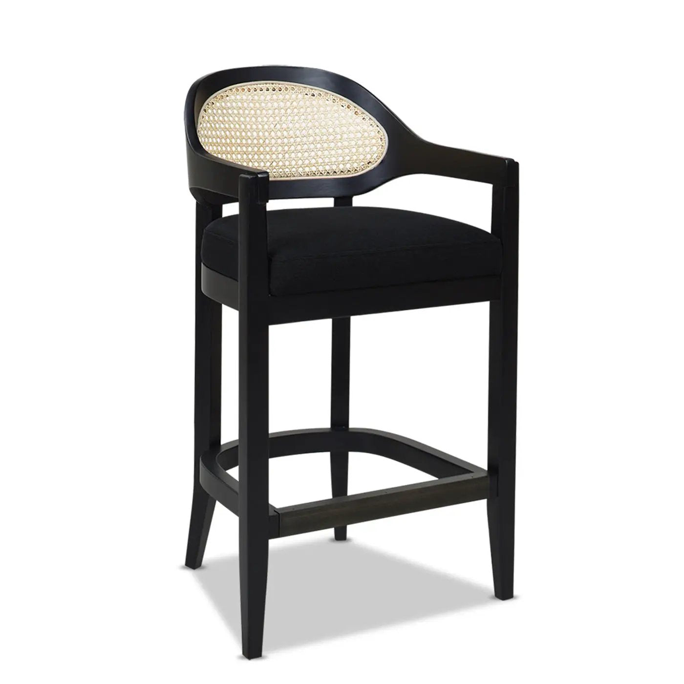 Americana - Mid-Century Modern Cane Back Counter Stool by HouseOfZazla