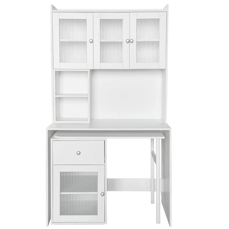 Computer Desk with Glass Door for Home Office or Study by HouseOfZazla