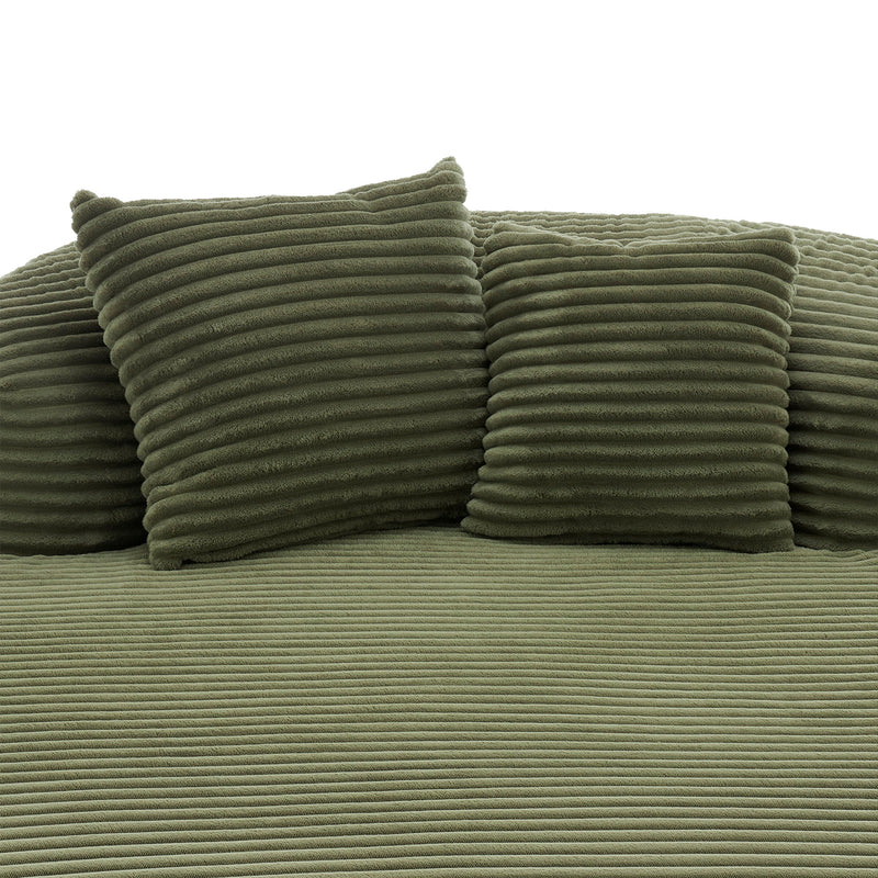 Modern Chaise Lounge Sofa Boneless Couch With Supportive Pillows