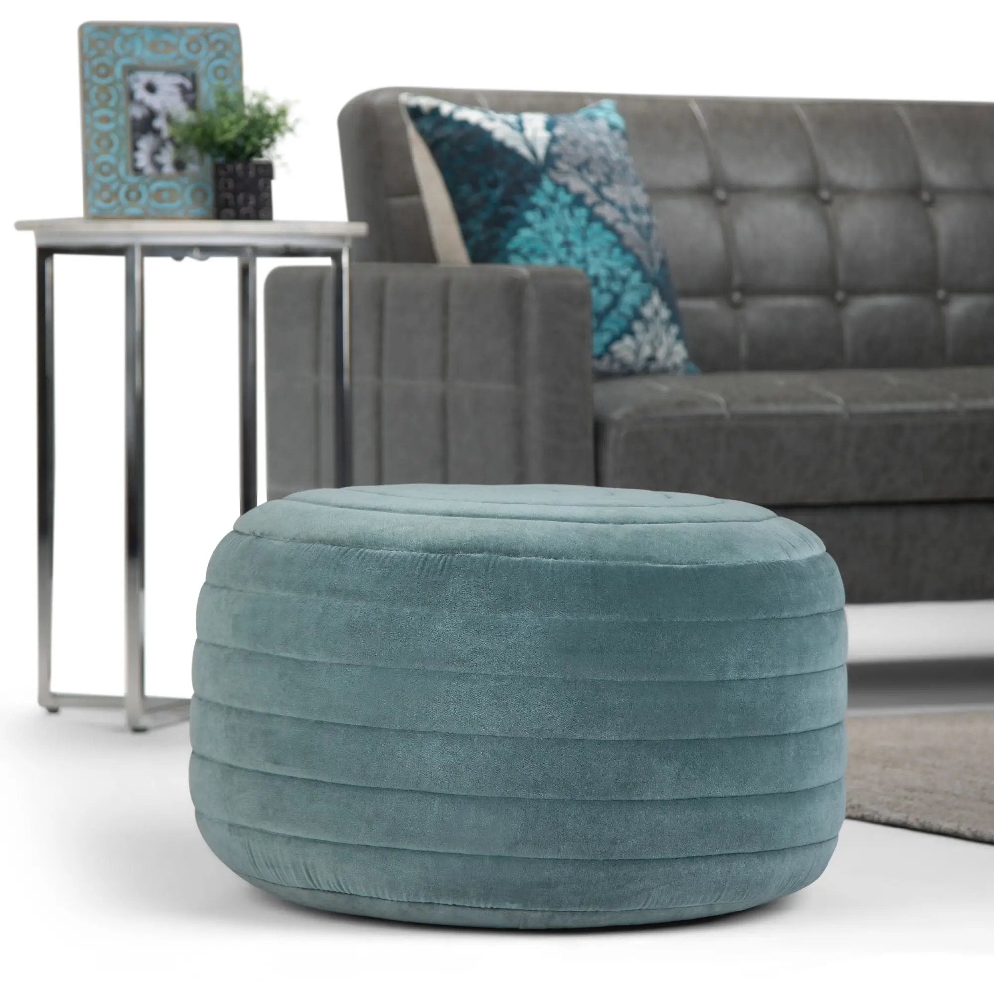 Vivienne - Upholstered Round Pouf by Unique Piece Furniture