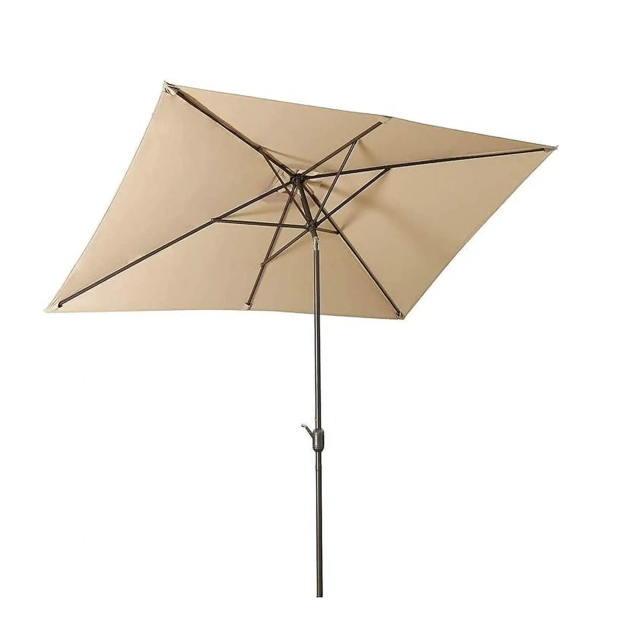 Rectangular Patio Umbrella With Crank Tilt, Polyester UV-Resistant Canopy by HouseOfZazla