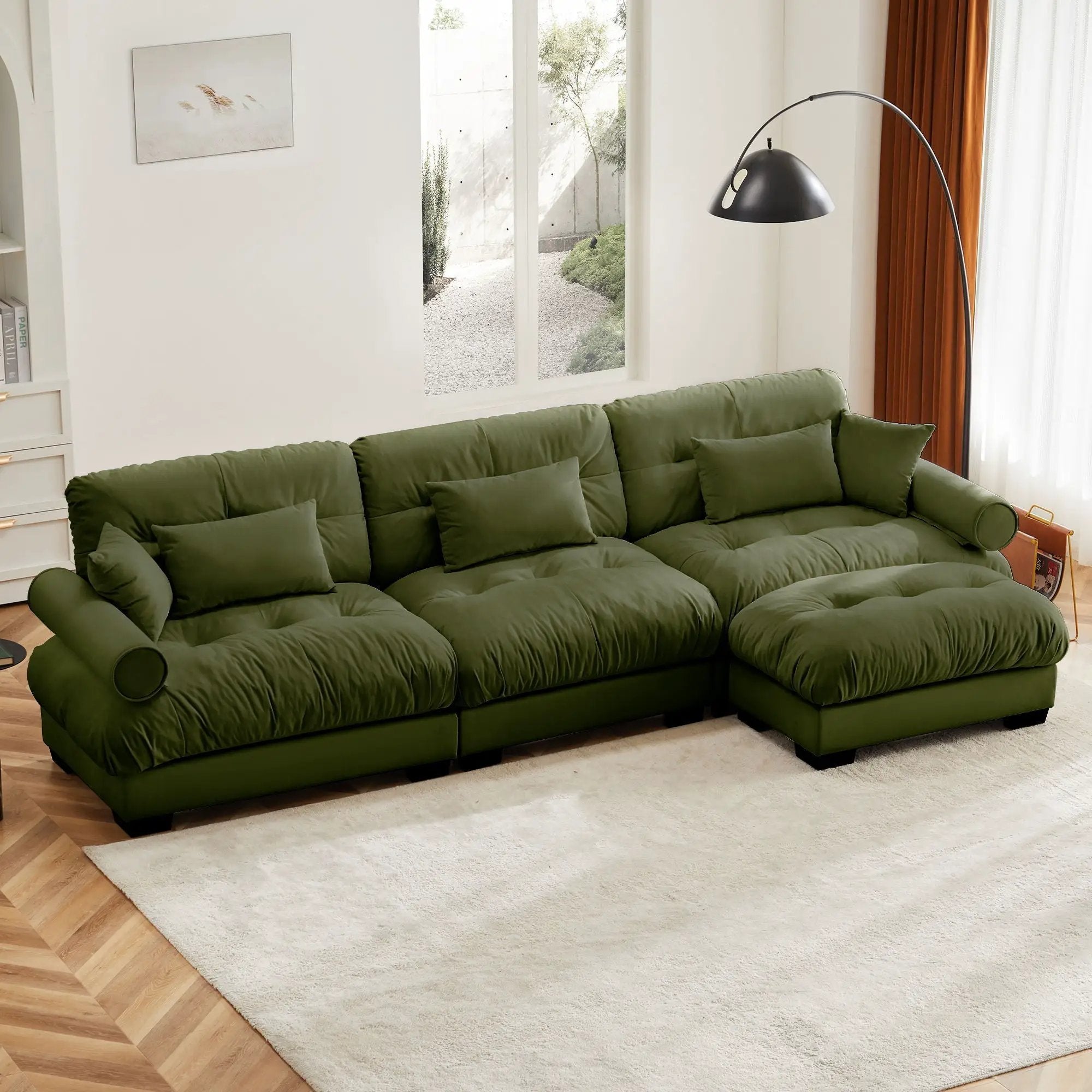 Super Comfort Oversized Modular Sectional Sofa With Movable Ottoman by HouseOfZazla