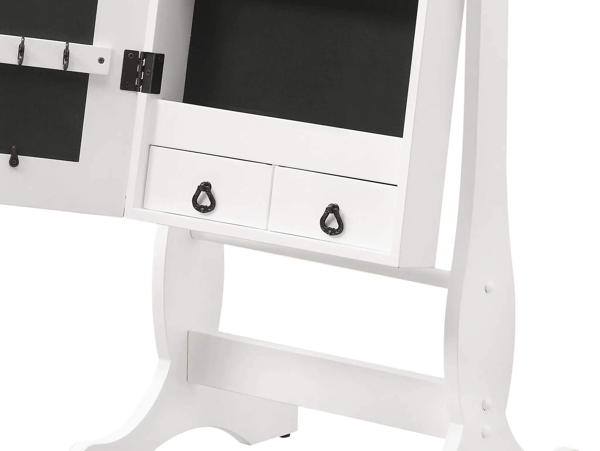 Batista Cheval Mirror with Jewelry Storage White by Unique Piece Furniture