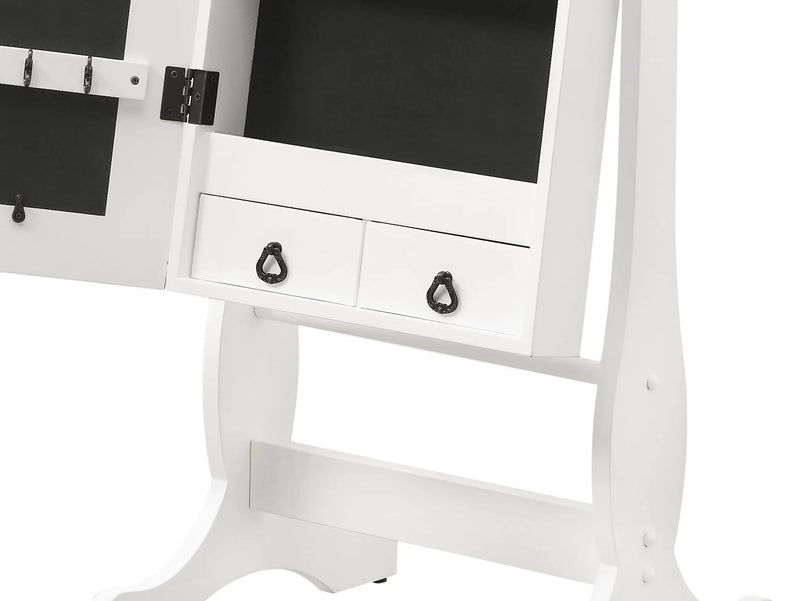 Batista Cheval Mirror with Jewelry Storage White by Unique Piece Furniture