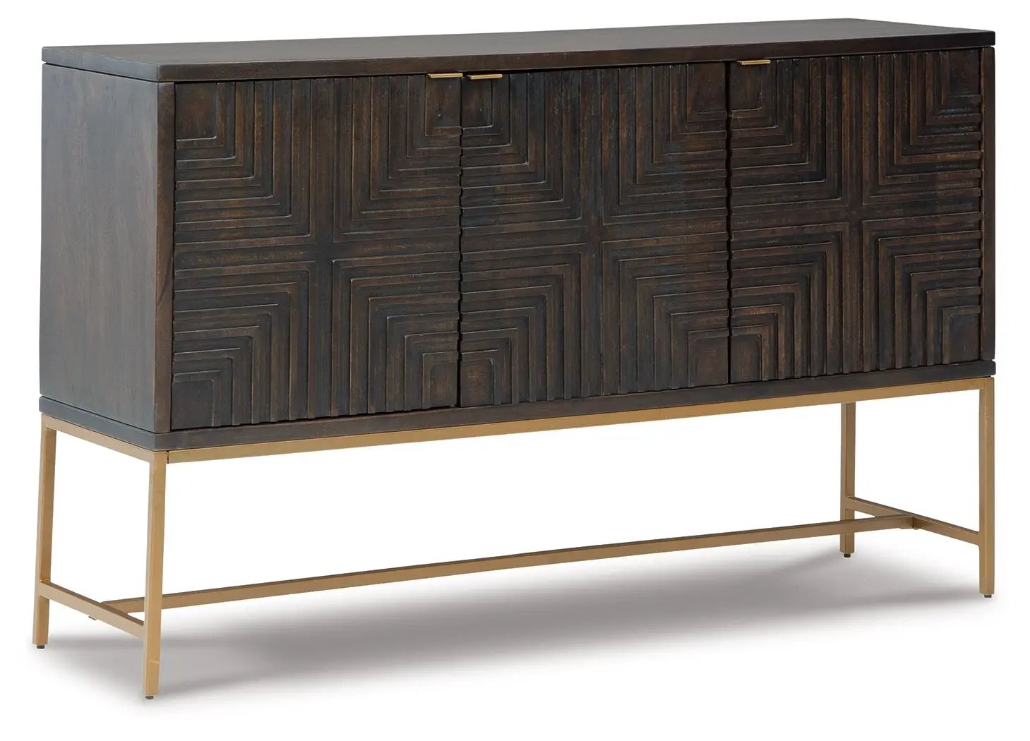 Elinmore - Accent Cabinet - Brown / Gold Finish by Unique Piece Furniture