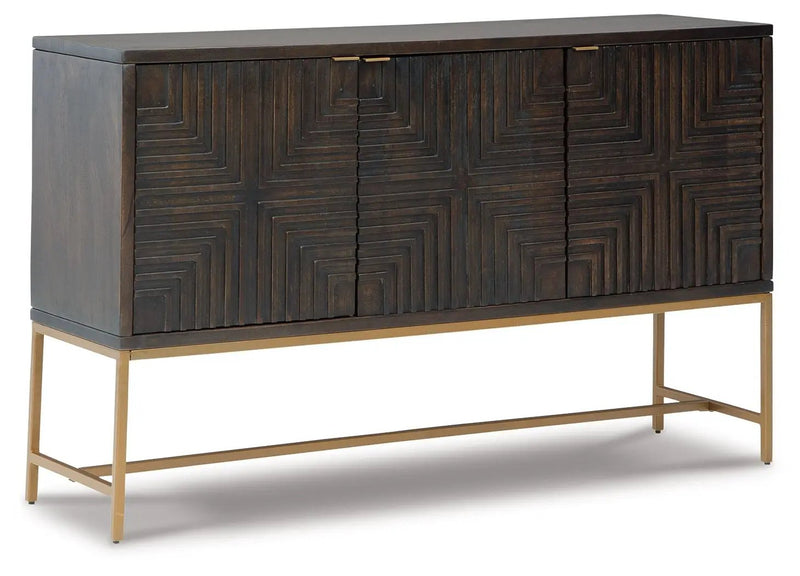 Elinmore - Accent Cabinet - Brown / Gold Finish by Unique Piece Furniture