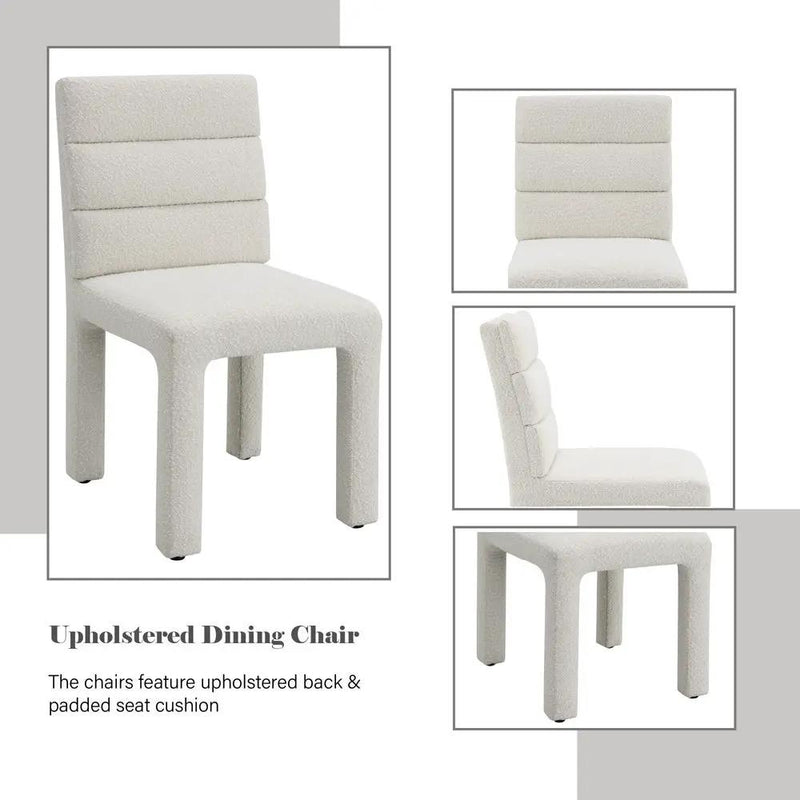 Hettie - Side Chair (Set of 2) - Beige Boucle by Unique Piece Furniture