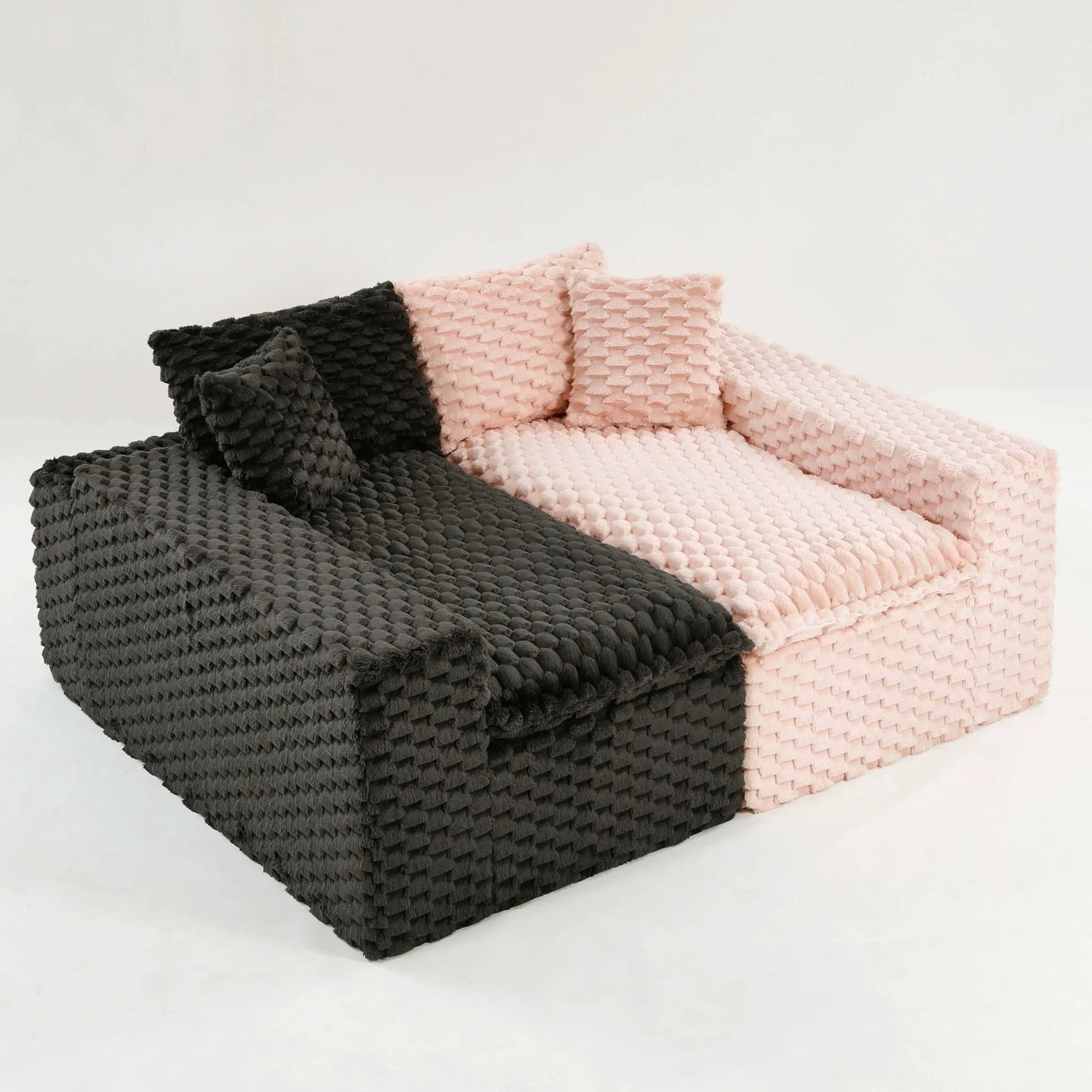 Multifunctional Sofa Pink Black, Fits 4 People by Unique Piece Furniture