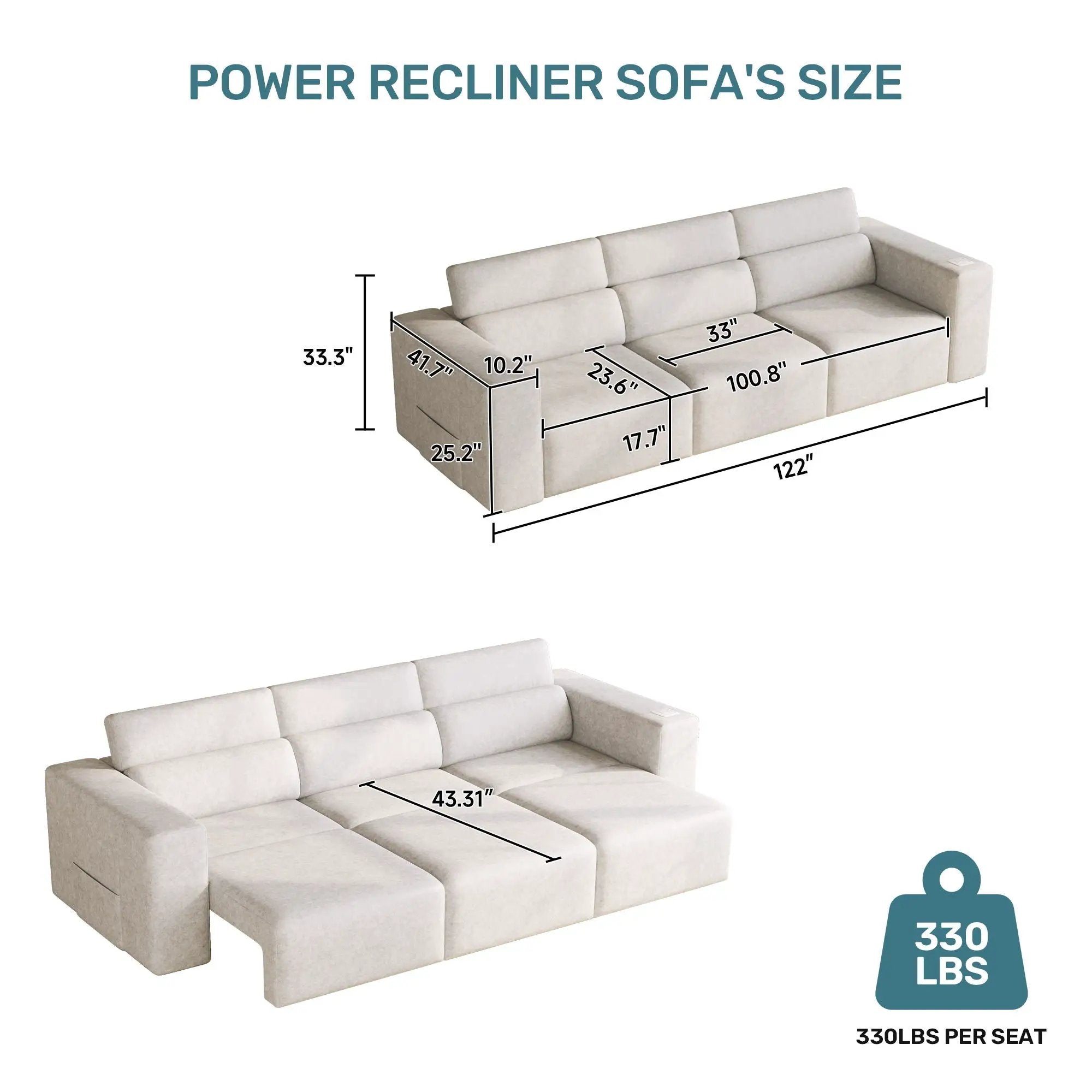 3 Seater Power Recliner Sofa With Wireless Charging And Remote Control by HouseOfZazla