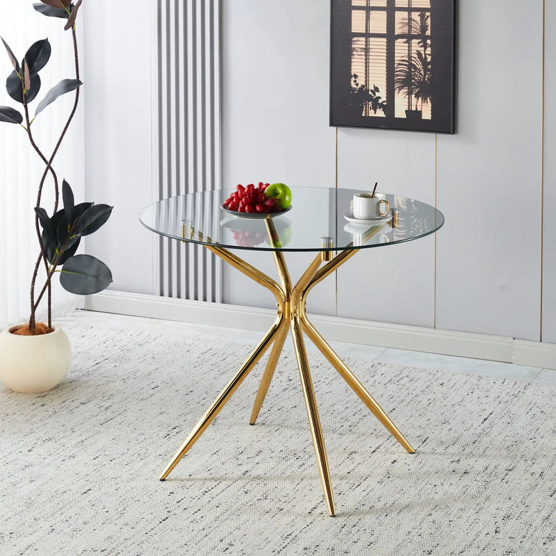 Compact Dining Table With Glass Top by Unique Piece Furniture