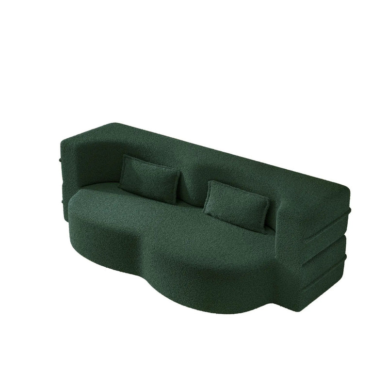 Modern Floor Sleeper Sofa Bed With 2 Pillows, Convertible Twin Size Folding Mattress For Living Room by HouseOfZazla