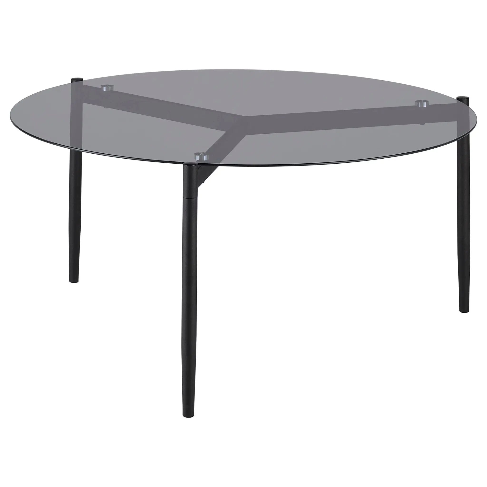 Rosalie Round Smoked Glass Top Coffee Table Grey by Unique Piece Furniture