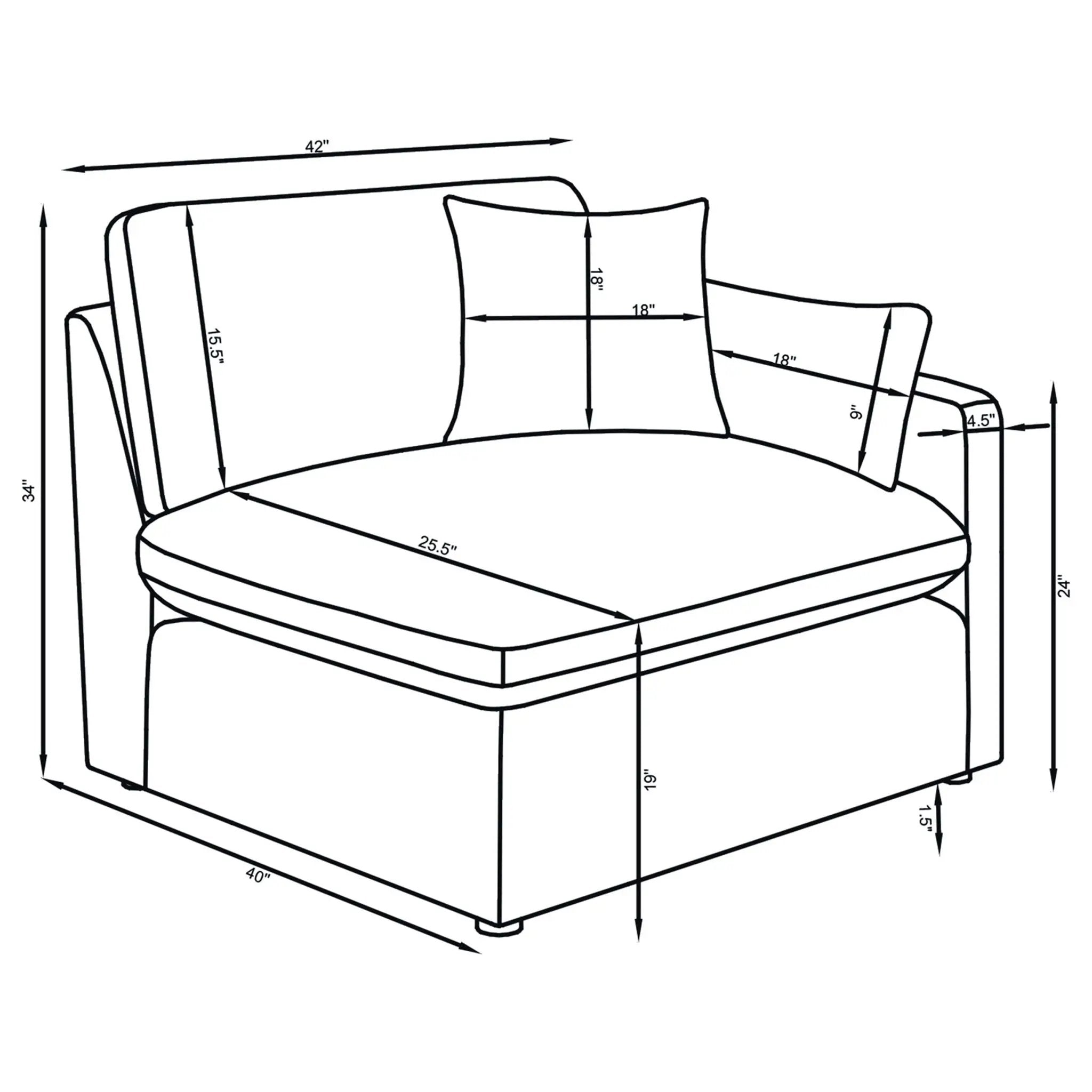 Greeley - 5 Piece Upholstered Modular Sectional Sofa - Ivory