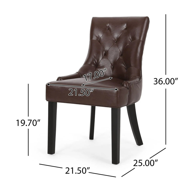 Cheney Contemporary Dining Chair Tufted Upholstery (Set of 2) by HouseOfZazla