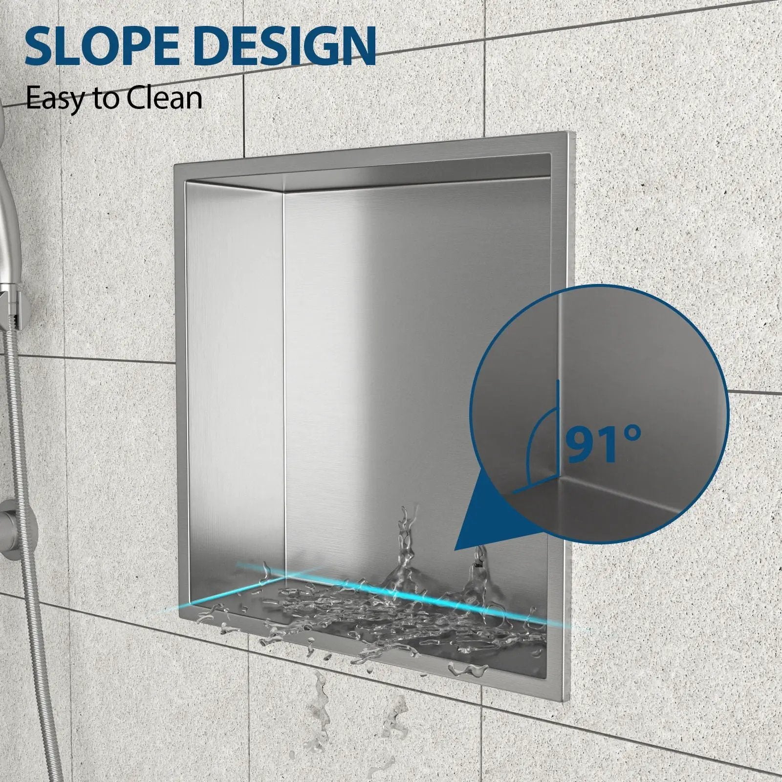 Stainless Steel Shower Niche With Seamless Design For Bathroom Storage by HouseOfZazla