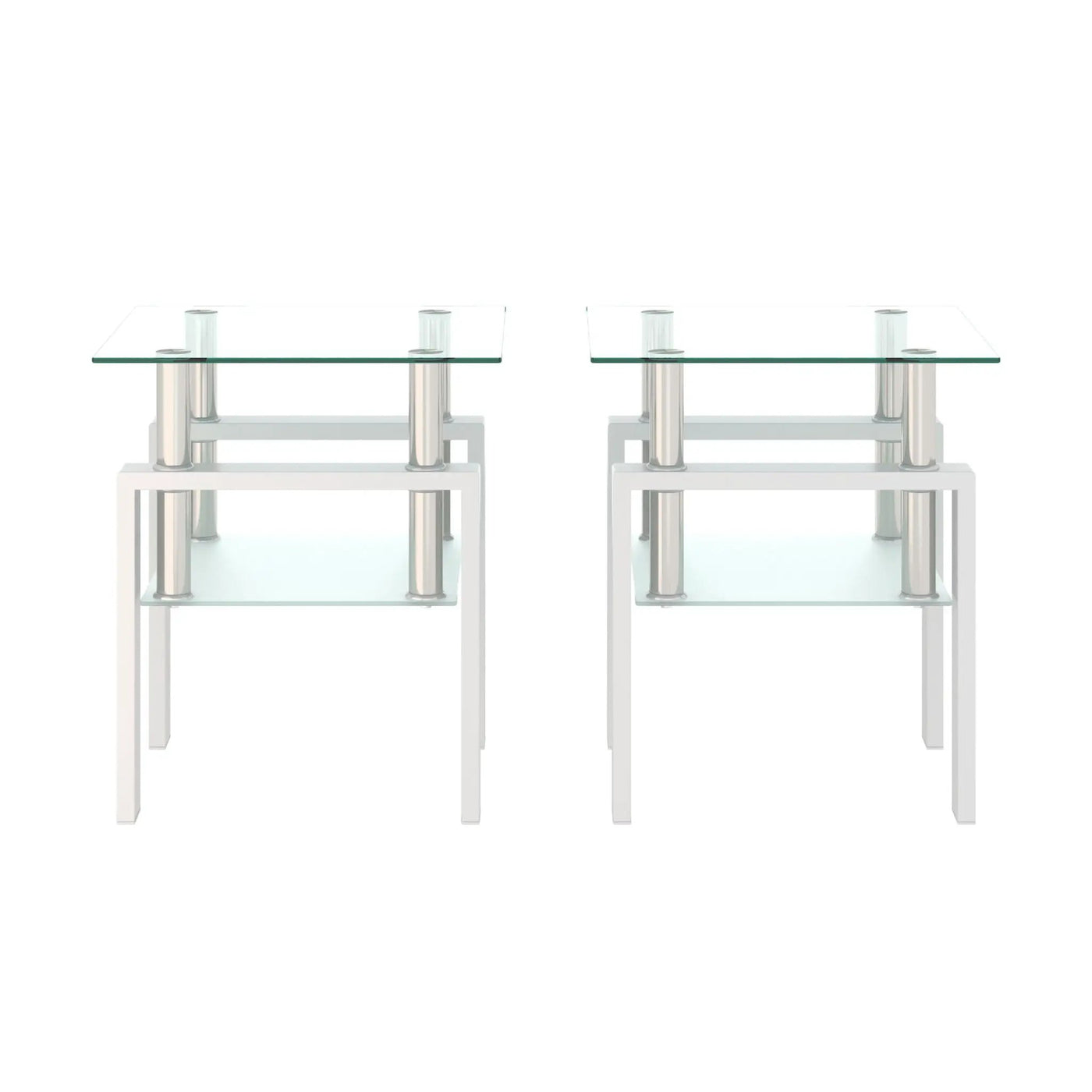 Modern Tempered Glass Tea Table, End Square Table For Living Room by Unique Piece Furniture