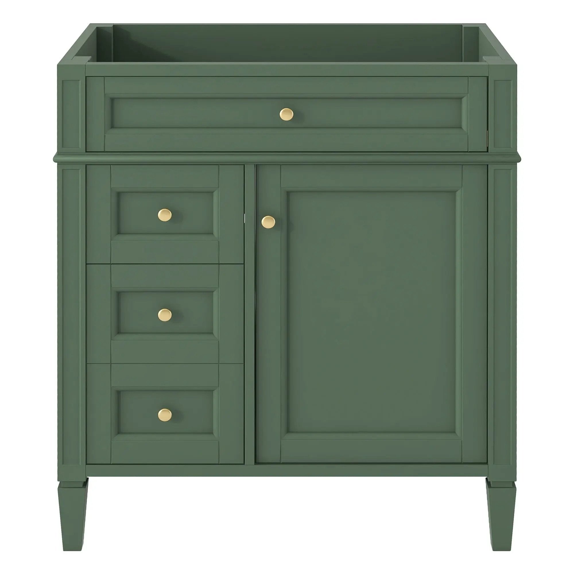 Bathroom Vanity With 2 Drawers And Tip-Out Drawer, Storage Cabinet by HouseOfZazla