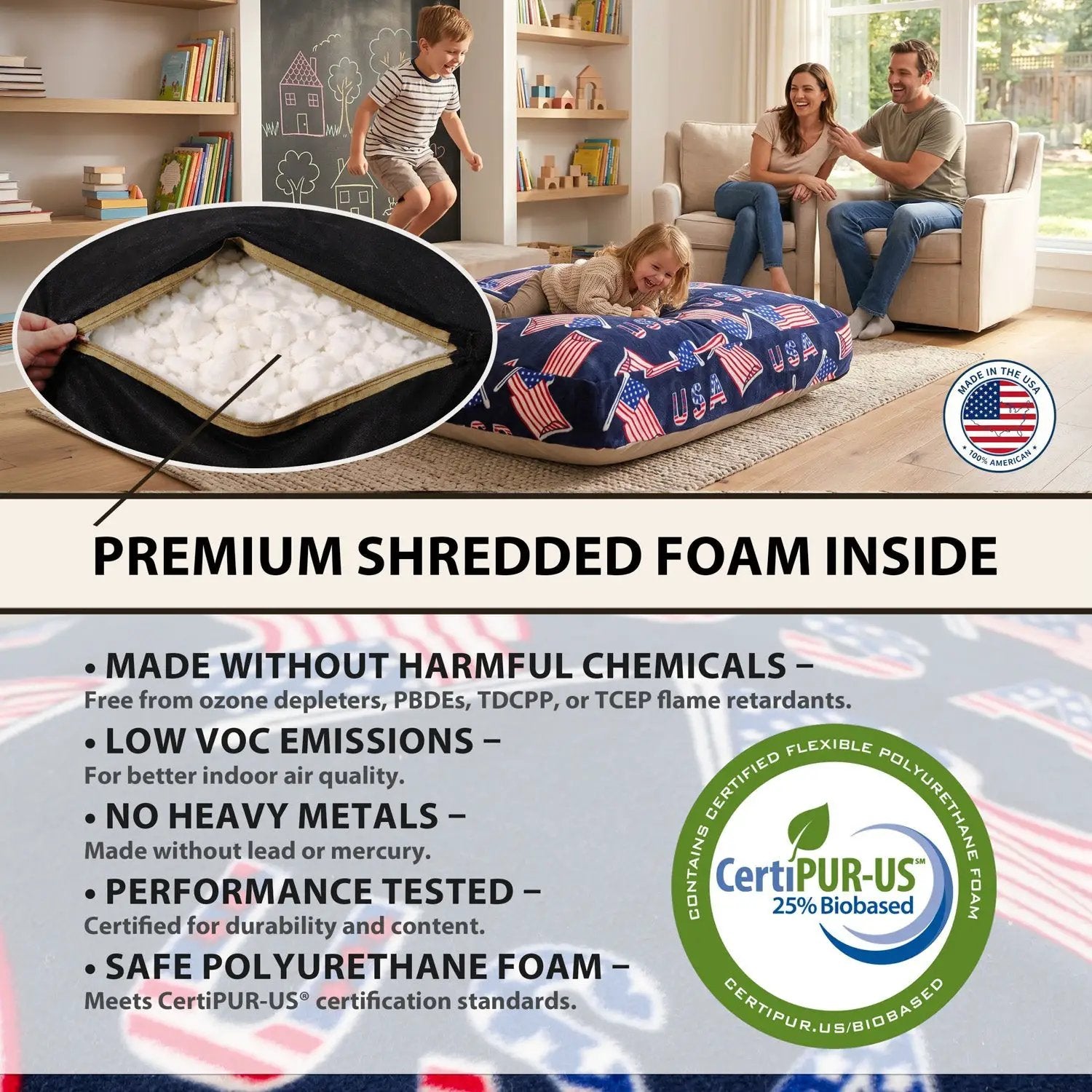 Sensory Crash Pad for Kids & Adults – Removable Washable Fleece Cover by HouseOfZazla