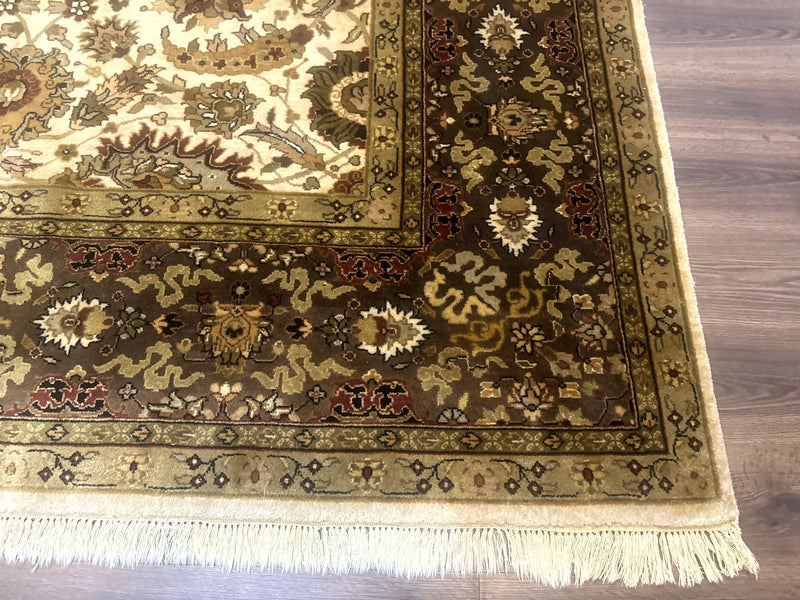 Indo Persian Mahal Rug 8x10, Floral Traditional Wool Oriental Carpet by Jewel Rugs