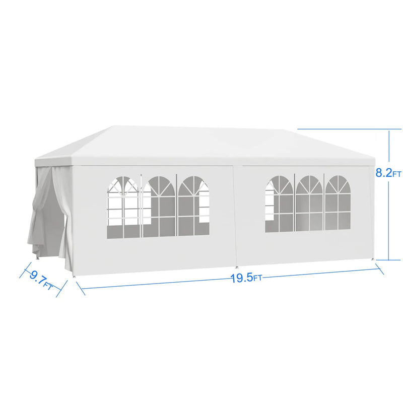 Wedding Party Canopy Tent Outdoor Gazebo With 6 Removable Sidewalls - White by Unique Piece Furniture
