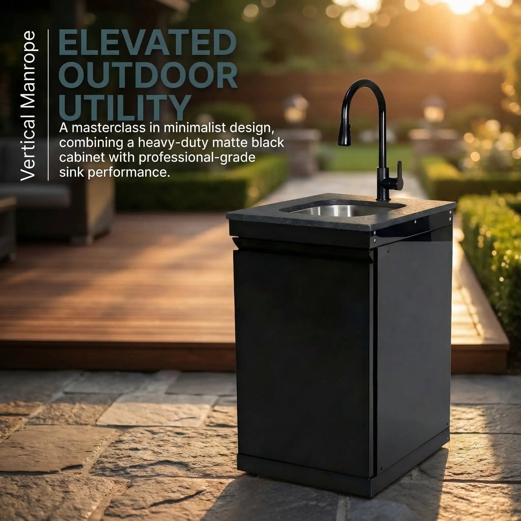 Single Door Sink Cabinet with Tap Stainless Steel Outdoor Kitchen by Chery Industrial