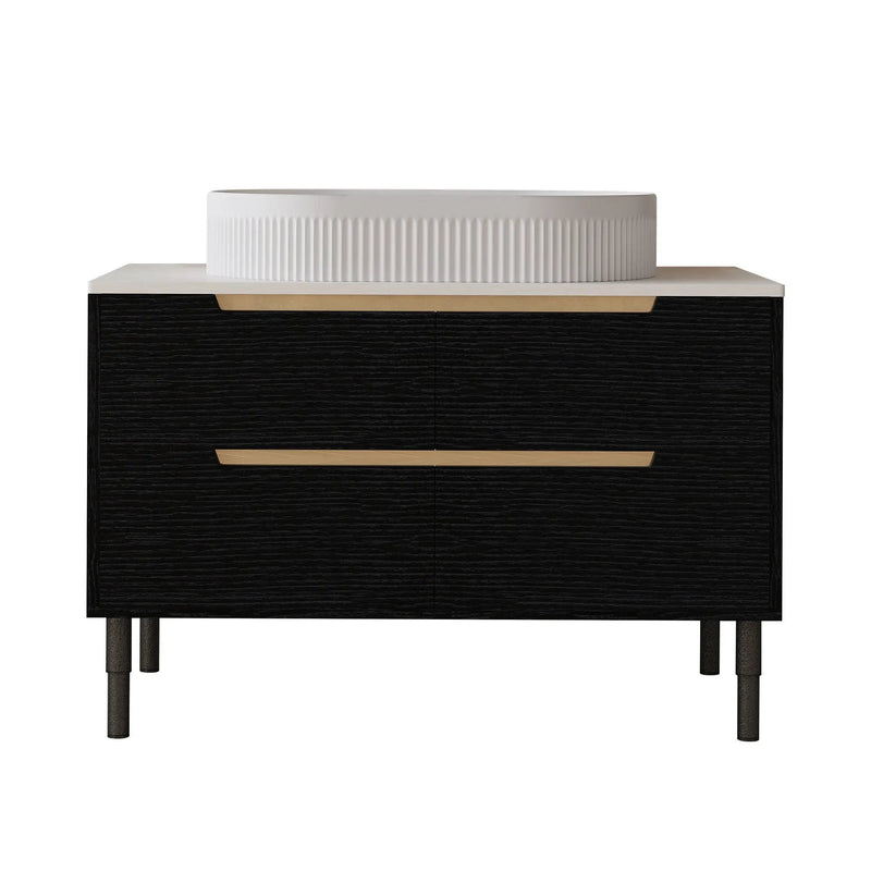 36 Inch Bathroom Vanity with Ceramic Integrated Sink & Soft-Close Drawers by HouseOfZazla