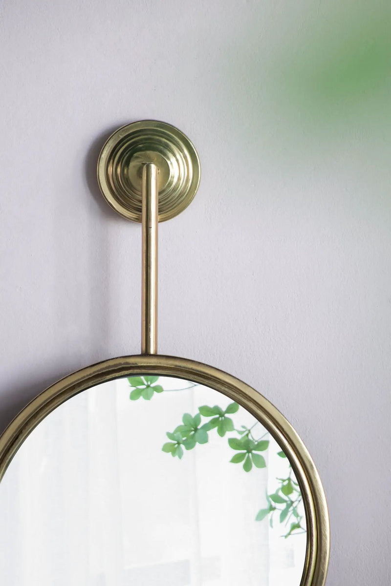 2 Circle Mirrors For Wall Decor, Unique Contemporary Wall Mirror For Living Room Bedroom Entryway - Gold by Unique Piece Furniture